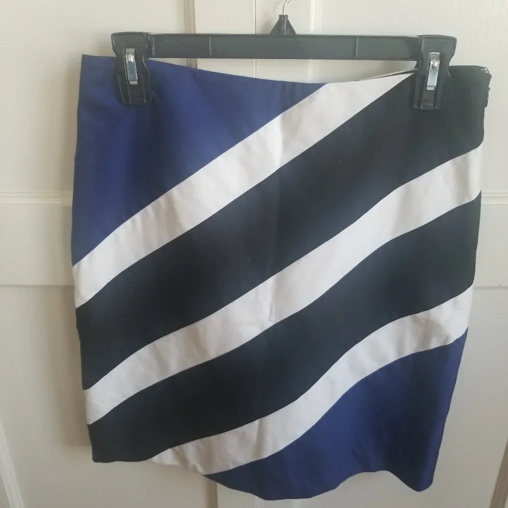 White House Black Market Blue, Black, White Stripe
